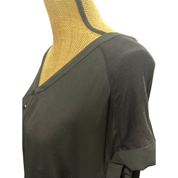 FORTUNE + IVY Helina Black Blouse Size XXL Mixed Material Sleeveless Stitch Fix - Picture 8 of 16